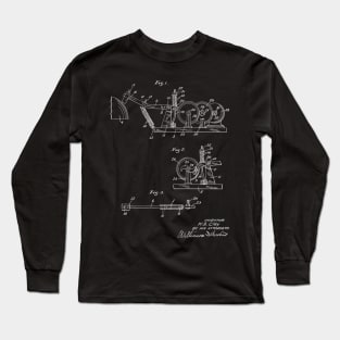 fire alarm bell actuator Vintage Patent Hand Drawing Long Sleeve T-Shirt